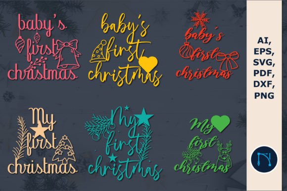 Baby s First Christmas SVG Tshirt Bundle for Winter Crafting & Laser Cutting