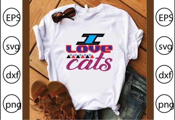 I Love Cats: A Versatile Graphic for T-Shirt Designs & Marketing Visuals