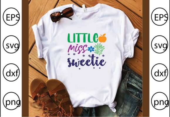 Multi-color Little Miss Sweetie Design for T-Shirt Graphics