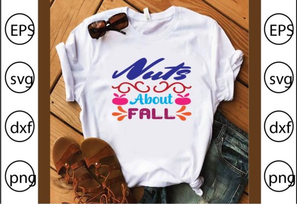 Nuts About Fall Graphics for T-Shirt Designs