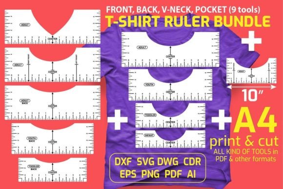 T Shirt Ruler Alignment Center Tool for Crafts & Graphics