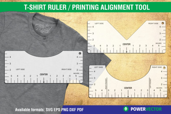 Tshirt Ruler SVG Guide for Crafts & Graphics